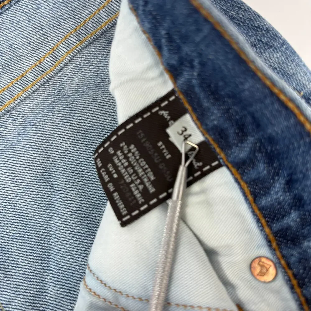 7 For All Mankind Mens 34x34 Blue Standard Button Fly 5 Pocket Jeans
